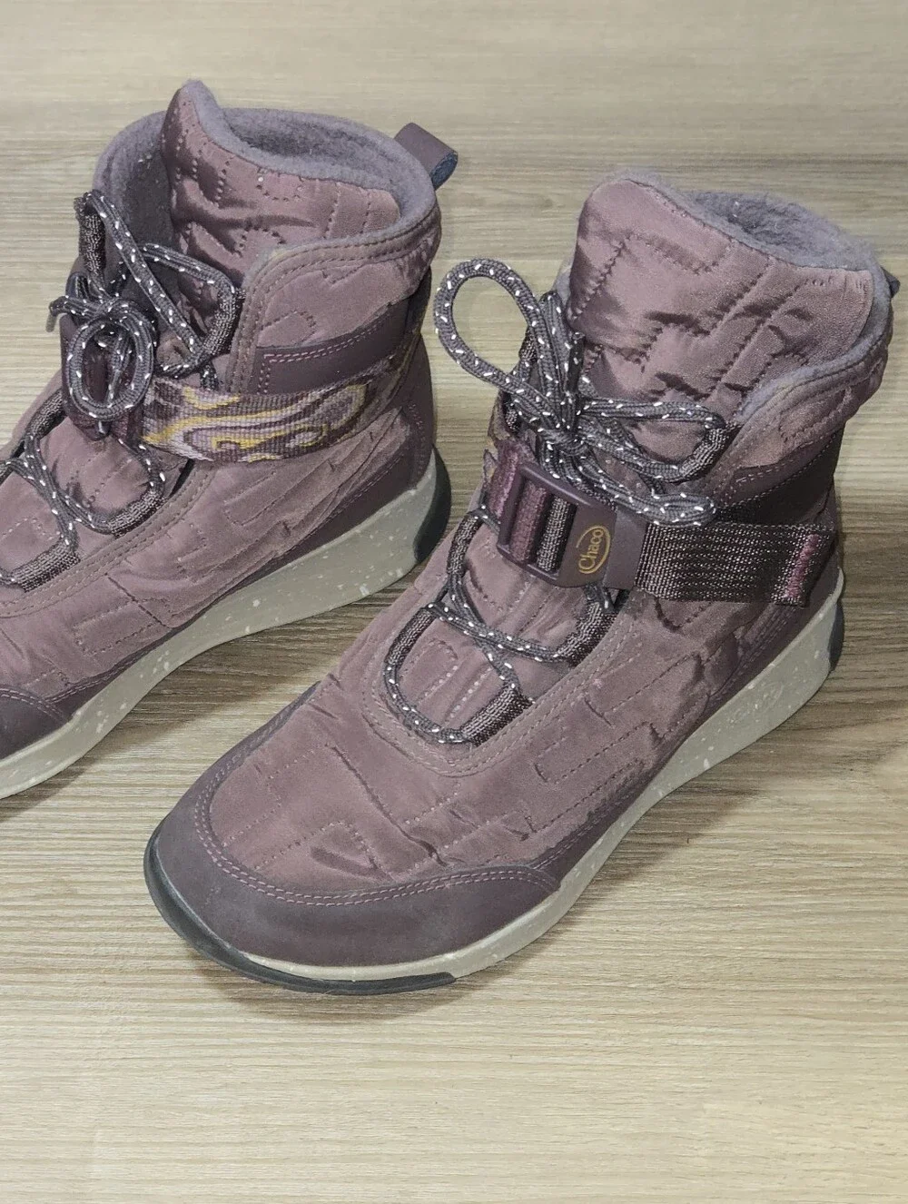 Chaco Women's Quilted Lace-Up Boot in Mauve